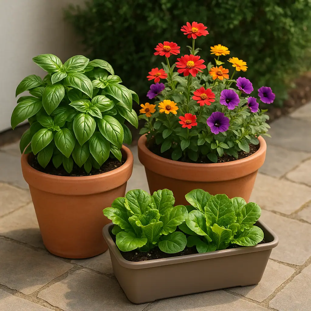 Best Pot Sizes for Herbs, Flowers, and Small Vegetables
